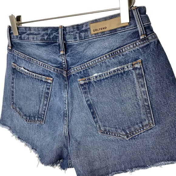 GRLFRND Cindy Cutoff Denim Jean Shorts Button Fly Side Slits 28 - Picture 5 of 8